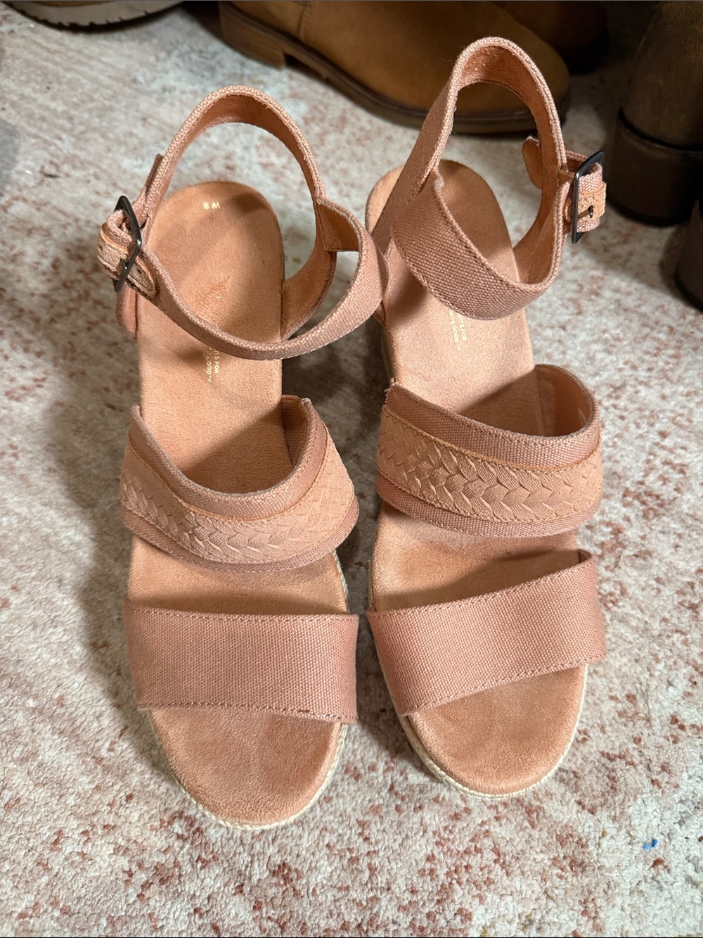 Tom’s Women’s Open-Toe Ankle-Strap Sandals in Dusty Rose